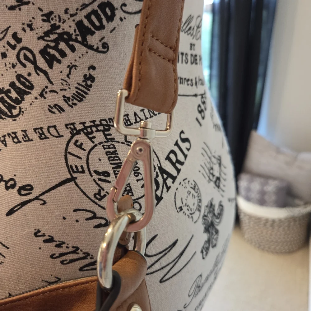 Sondra Roberts Woven/Basket Weave Classic Tan/Brown Shoulder Bag, Large - Picture 4 of 7